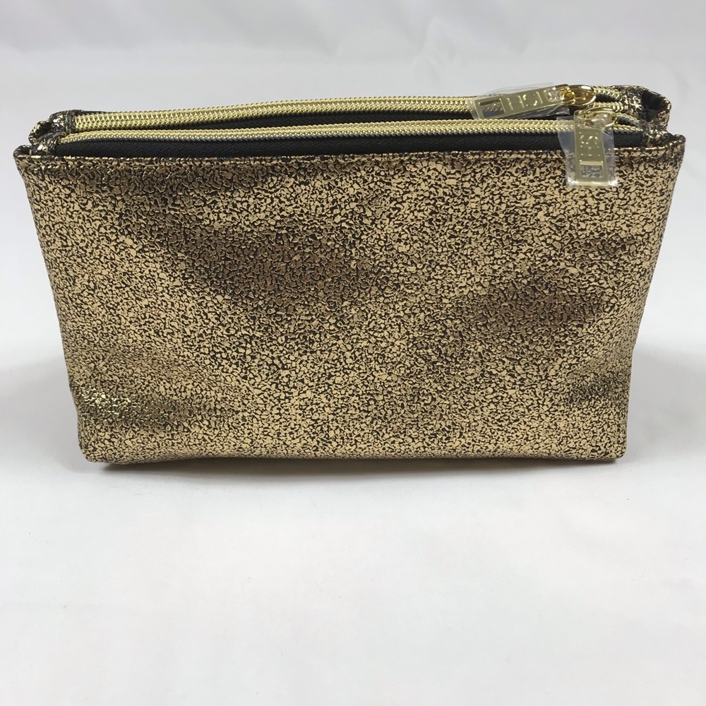 Ish Gold Cosmetics Bag NWOT - Picture 2 of 5